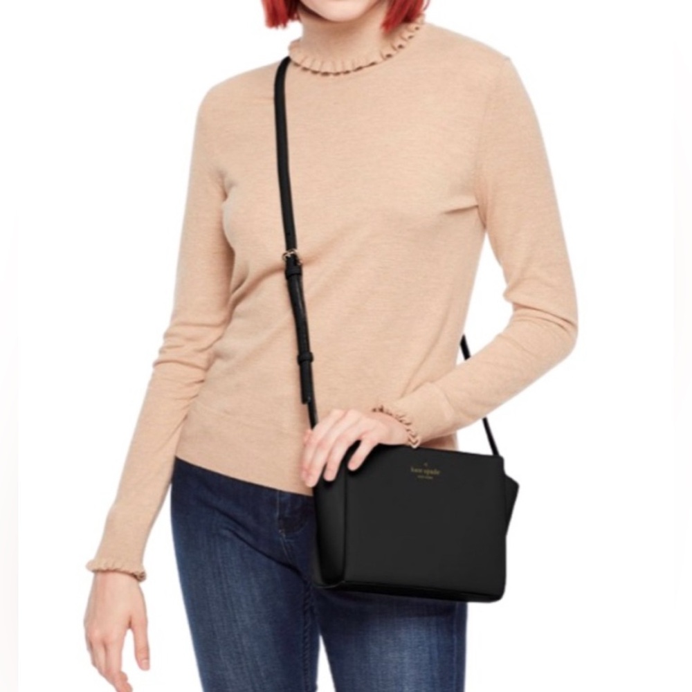 Kate Spade black leather Grand Street Hayden crossbody bag